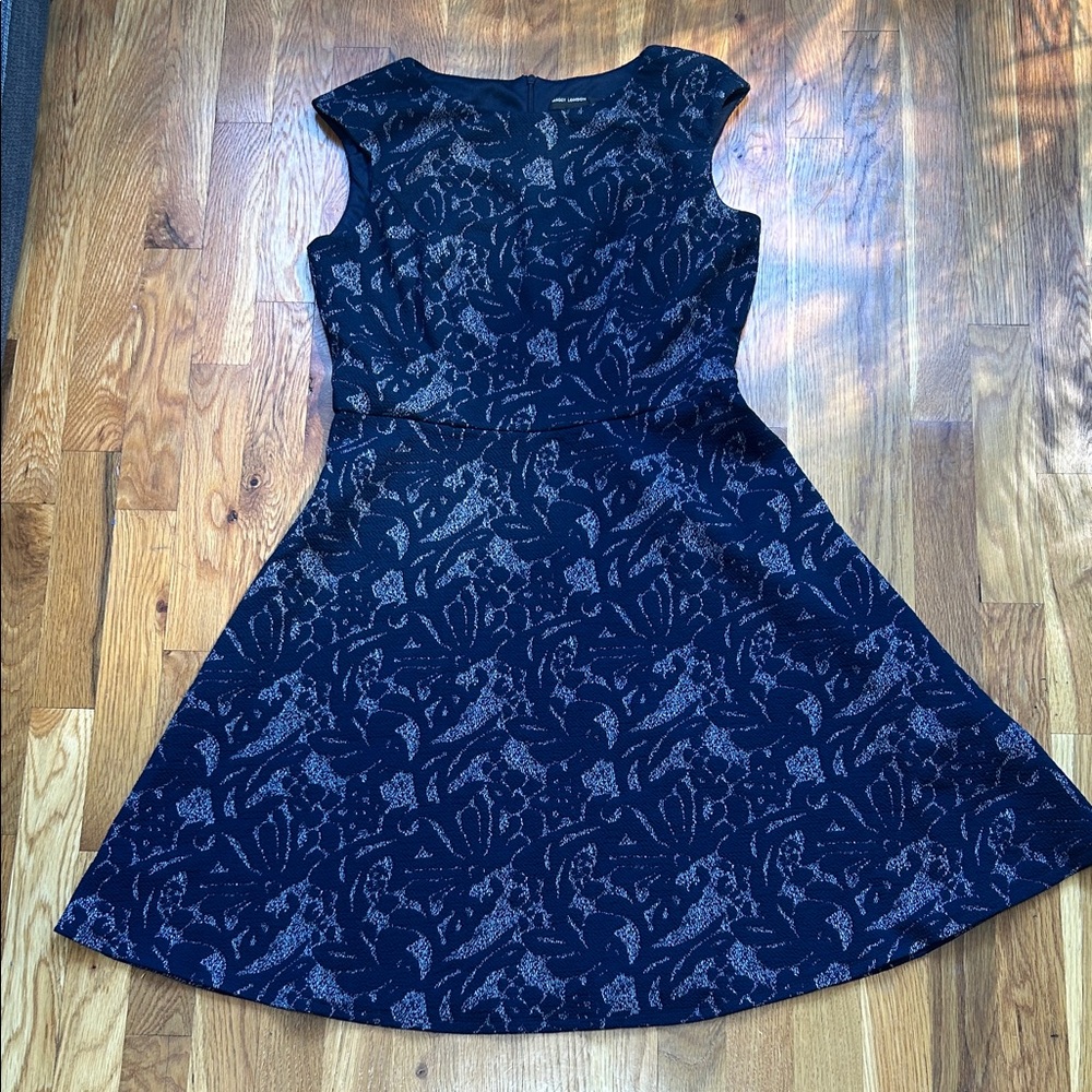 Maggy London Navy Floral A Line Dress